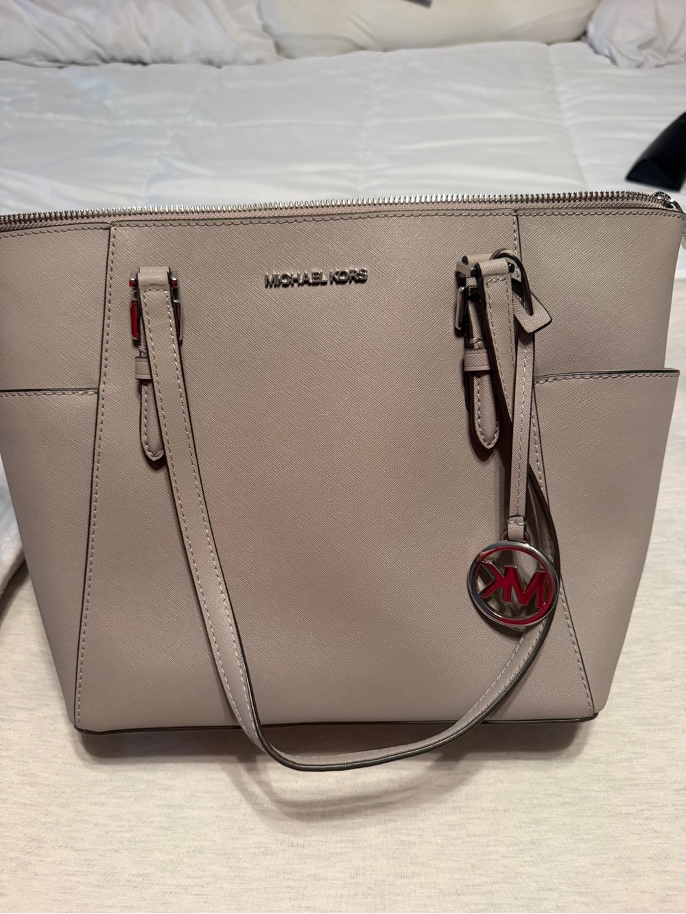 Michael Kors Saffiano Tote in Taupe